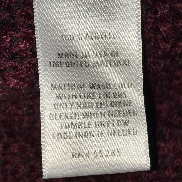 Express Lace Up Split Back Woman’s Sweater Size Small Burgundy - Picture 8 of 8